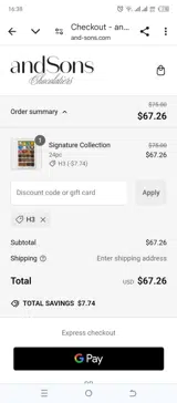 H3 coupon verification screenshot