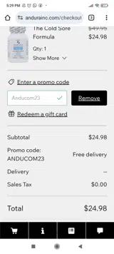 Anducom23 coupon verification screenshot