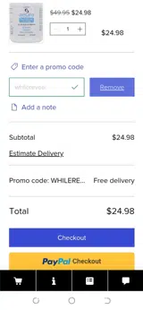 whilereveal coupon verification screenshot