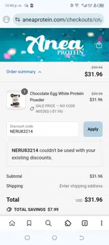 NERU83214 coupon verification screenshot