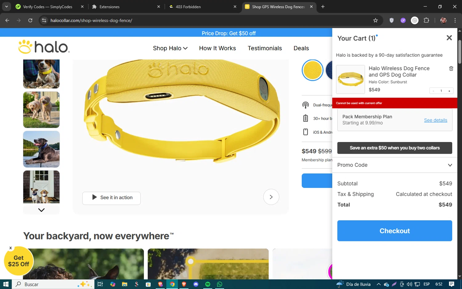 Angara coupon code screenshot showing code AFFEVERGREEN applied at Angara checkout page. Uploaded by SimplyCodes community member 61451681 on Jul 23, 2025