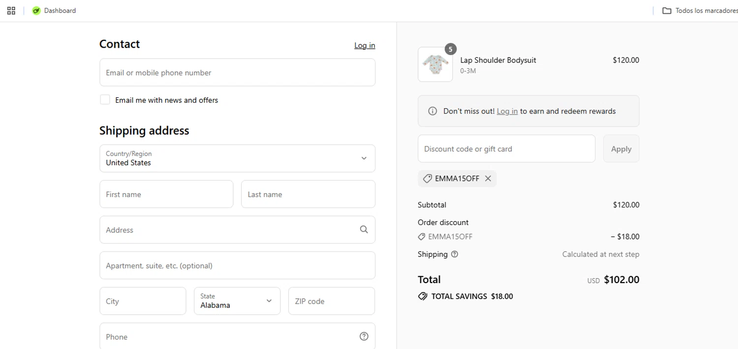 Angel Dear coupon code screenshot showing code EMMA15OFF applied at Angel Dear checkout page. Uploaded by SimplyCodes community member Speedy on Aug 16, 2025
