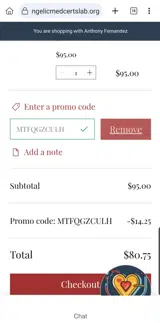 MTFQGZCULH coupon verification screenshot