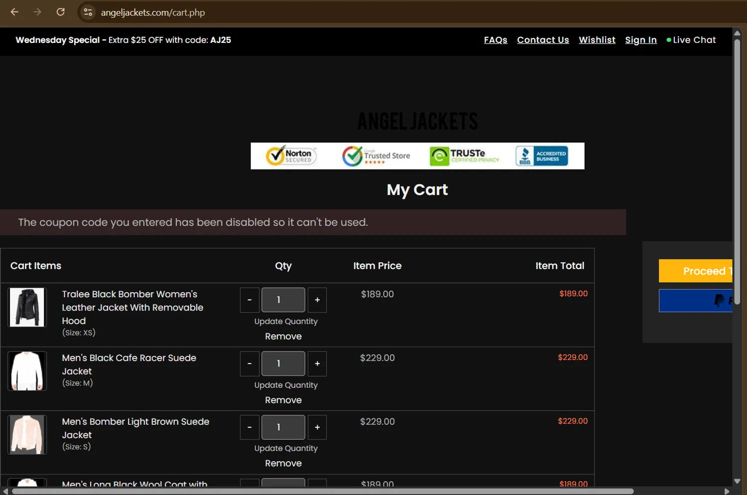 Angel Jackets coupon code screenshot showing code END30 applied at Angel Jackets checkout page. Uploaded by SimplyCodes community member PromoExpert5262 on Aug 27, 2025