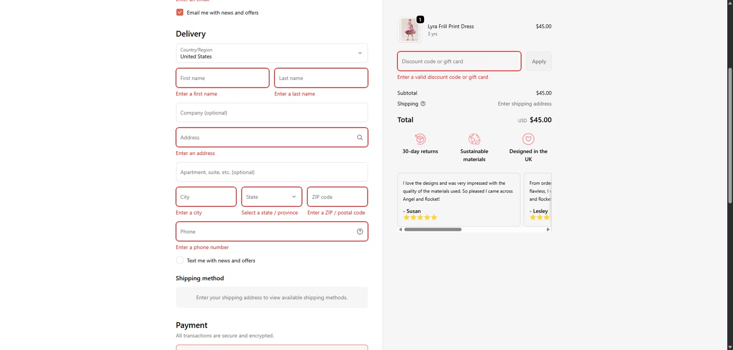 Angel & Rocket promo code screenshot showing code VIP50 applied at Angel & Rocket checkout page. Uploaded by SimplyCodes community member CleverWizard6538 on Dec 28, 2025