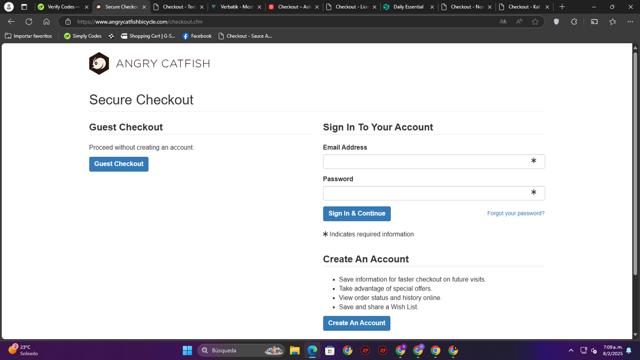 Angry Catfish Bicycle checkout page showing Angry Catfish Bicycle promo code box | Screenshot taken by SimplyCodes community member on Feb 8, 2025
