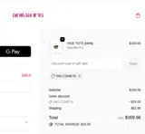 WELCOME10 coupon verification screenshot