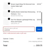 LUCKY20 coupon verification screenshot