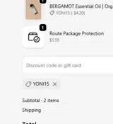 Yoni15 coupon verification screenshot