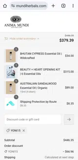 Yoni15 coupon verification screenshot