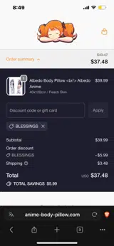 BLESSINGS coupon verification screenshot