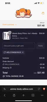 WELCOMEBONUS coupon verification screenshot