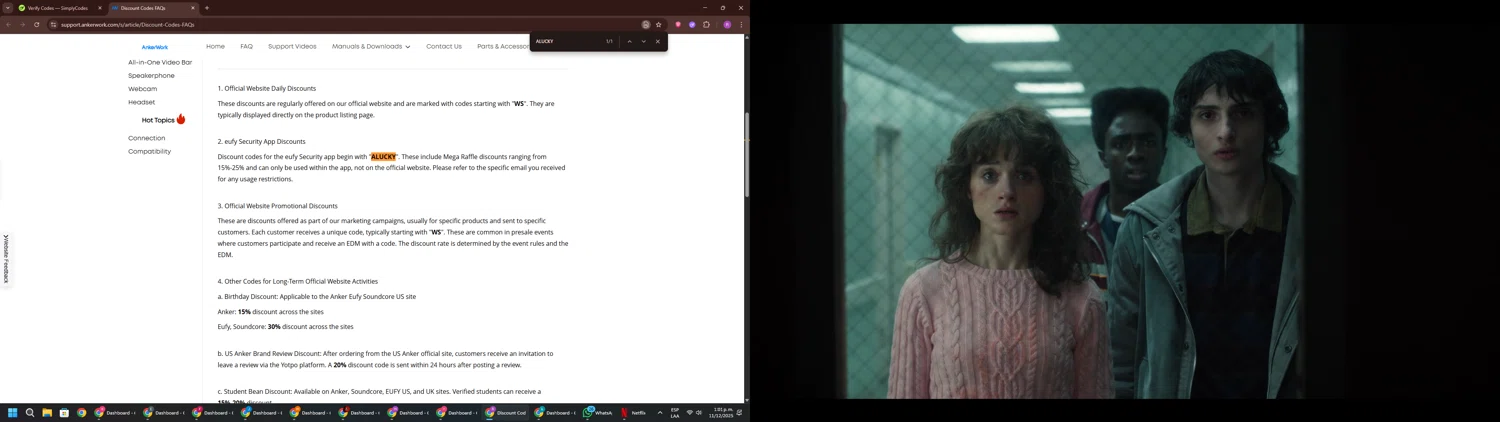 AnkerWork checkout page showing AnkerWork promo code box | Screenshot taken by SimplyCodes community member on Dec 11, 2025