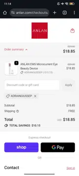 ADRIANGIUSSEP coupon verification screenshot