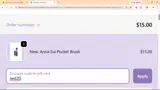 Anna Sui coupon verification screenshot