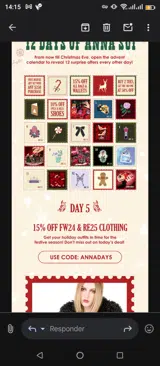 Anna Sui coupon verification screenshot