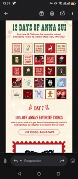 Anna Sui coupon verification screenshot