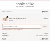 Annie Selke Outlet coupon verification screenshot