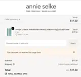 Annie Selke Outlet coupon verification screenshot