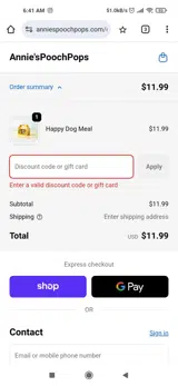 HOWLOWEEN20 coupon verification screenshot