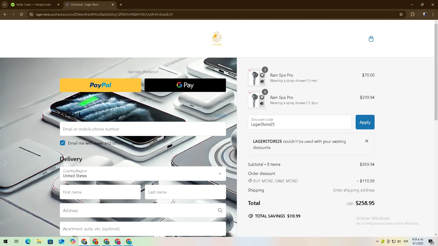 Ann Taylor Factory promo code screenshot showing code WINTER applied at Ann Taylor Factory checkout page. Uploaded by SimplyCodes community member zadquiel on Jan 9, 2025