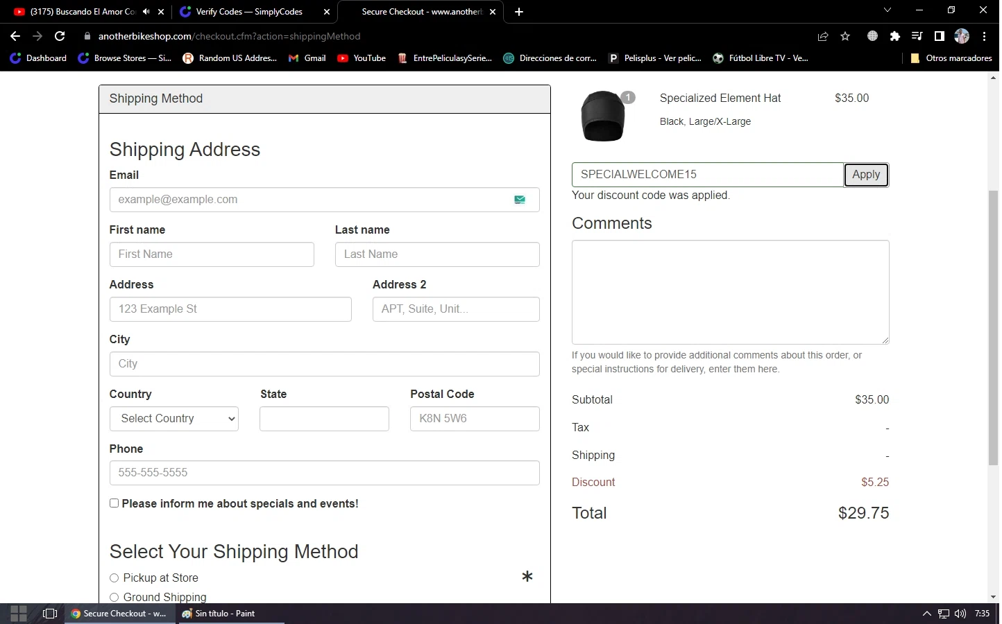 Another Bike Shop checkout page showing Another Bike Shop discount code box | Screenshot taken by SimplyCodes community member on Sep 21, 2022