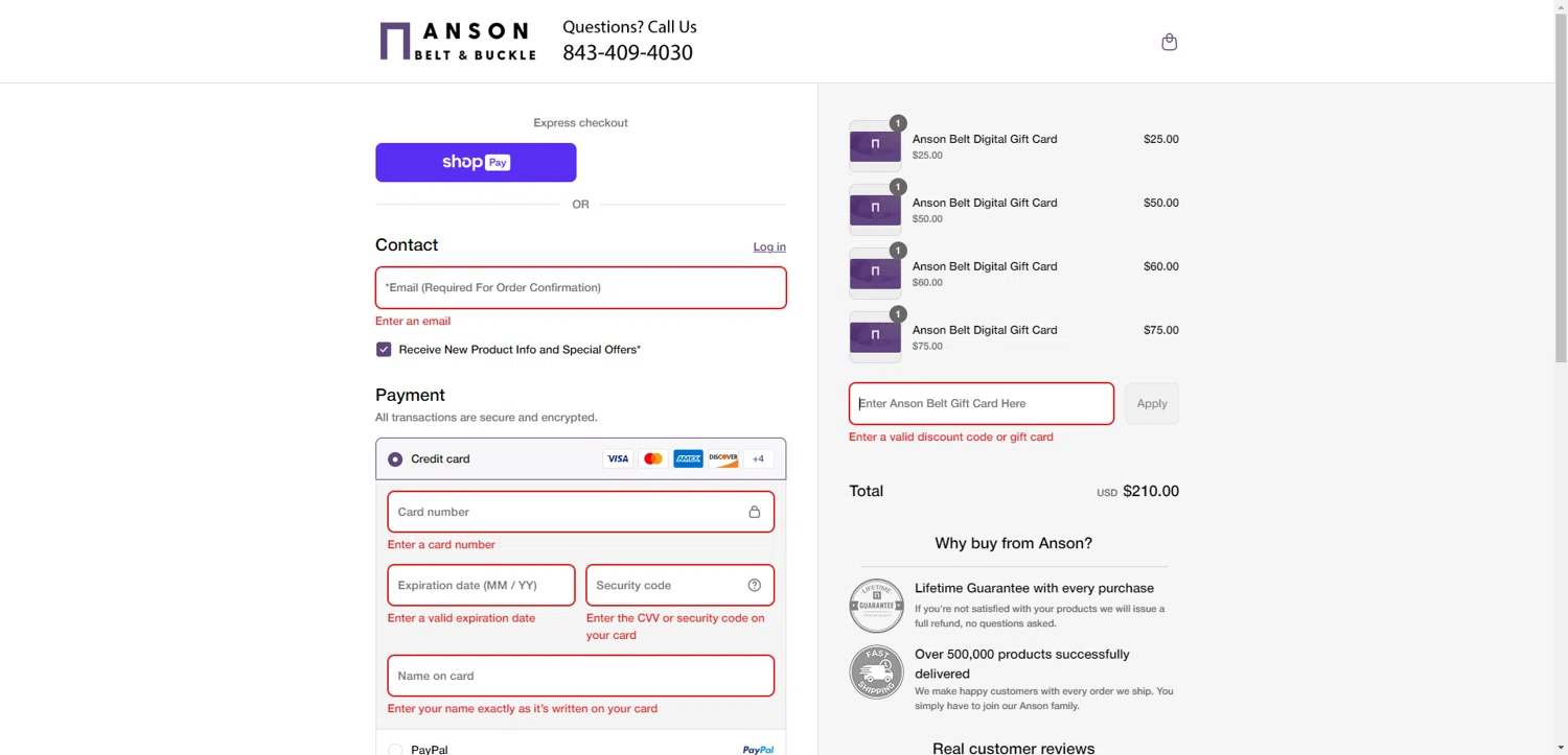 Anson Belt discount code screenshot showing code FlashSale20 applied at Anson Belt checkout page. Uploaded by SimplyCodes community member CrownTiger6508 on Aug 17, 2025