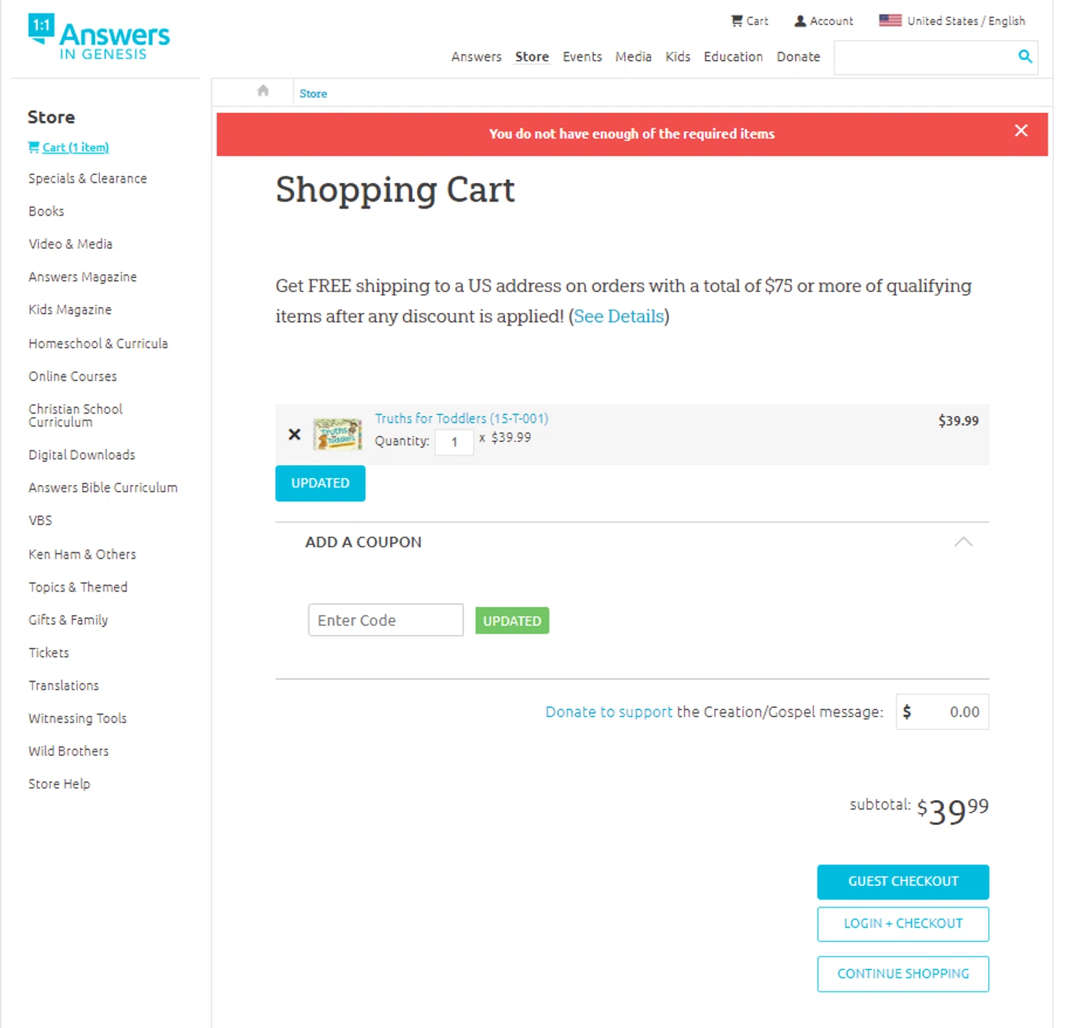 how to use Answers in Genesis coupons