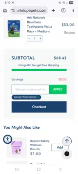 Brisketthecorgi15 coupon verification screenshot