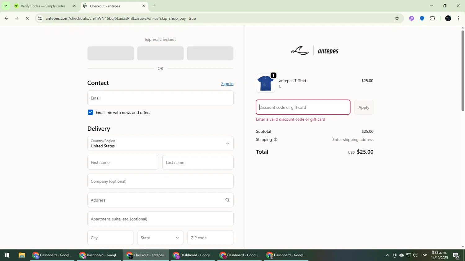 antepes promo code screenshot showing code FASTVASS applied at antepes checkout page. Uploaded by SimplyCodes community member CarmenVGR on Oct 14, 2025