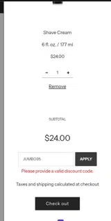 JUMBO35 coupon verification screenshot