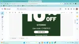 CYBER10 coupon verification screenshot