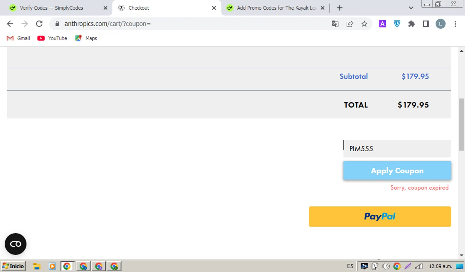 Anthropics discount code screenshot showing code PIM555 applied at Anthropics checkout page. Uploaded by SimplyCodes community member coder_luis on Jun 8, 2025