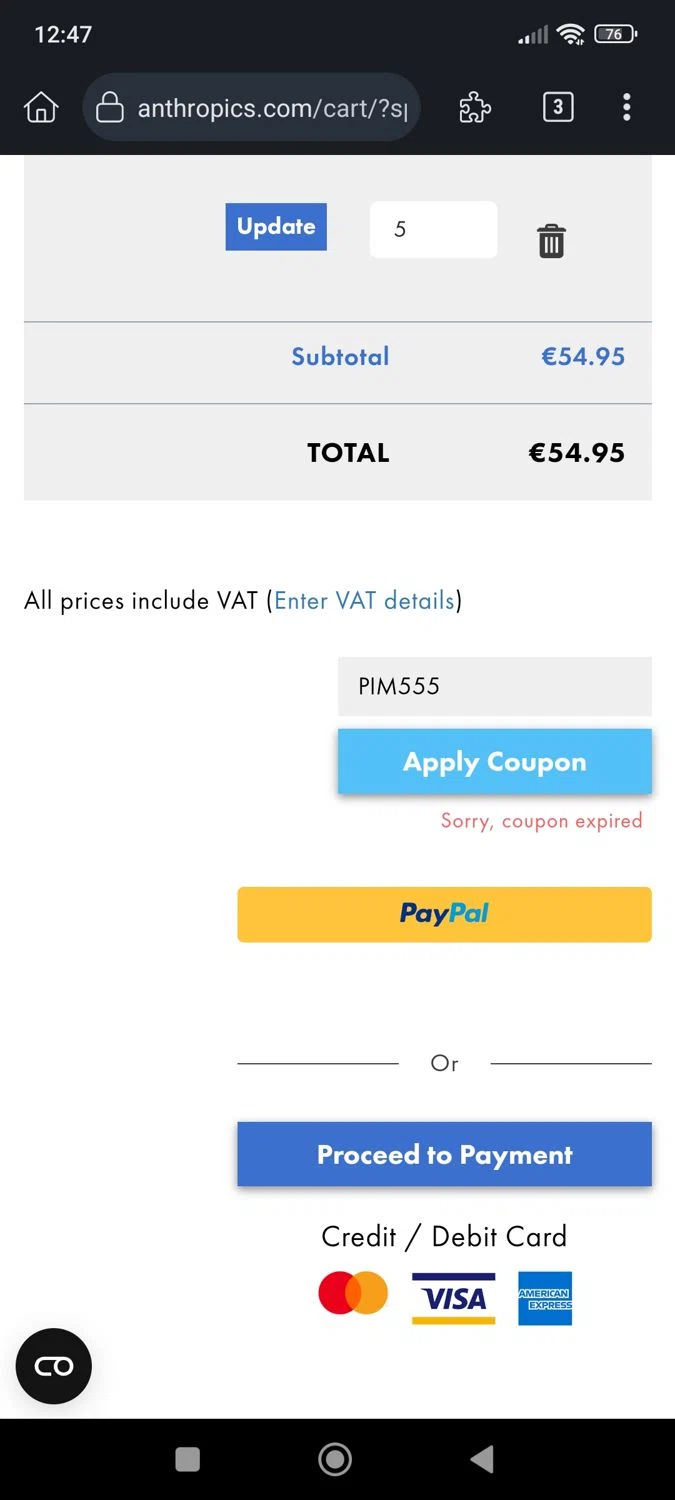 Anthropics discount code screenshot showing code PIM555 applied at Anthropics checkout page. Uploaded by SimplyCodes community member nerimarsantaella on Jun 8, 2025