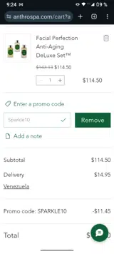 Sparkle10 coupon verification screenshot