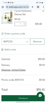 ANTO10 coupon verification screenshot