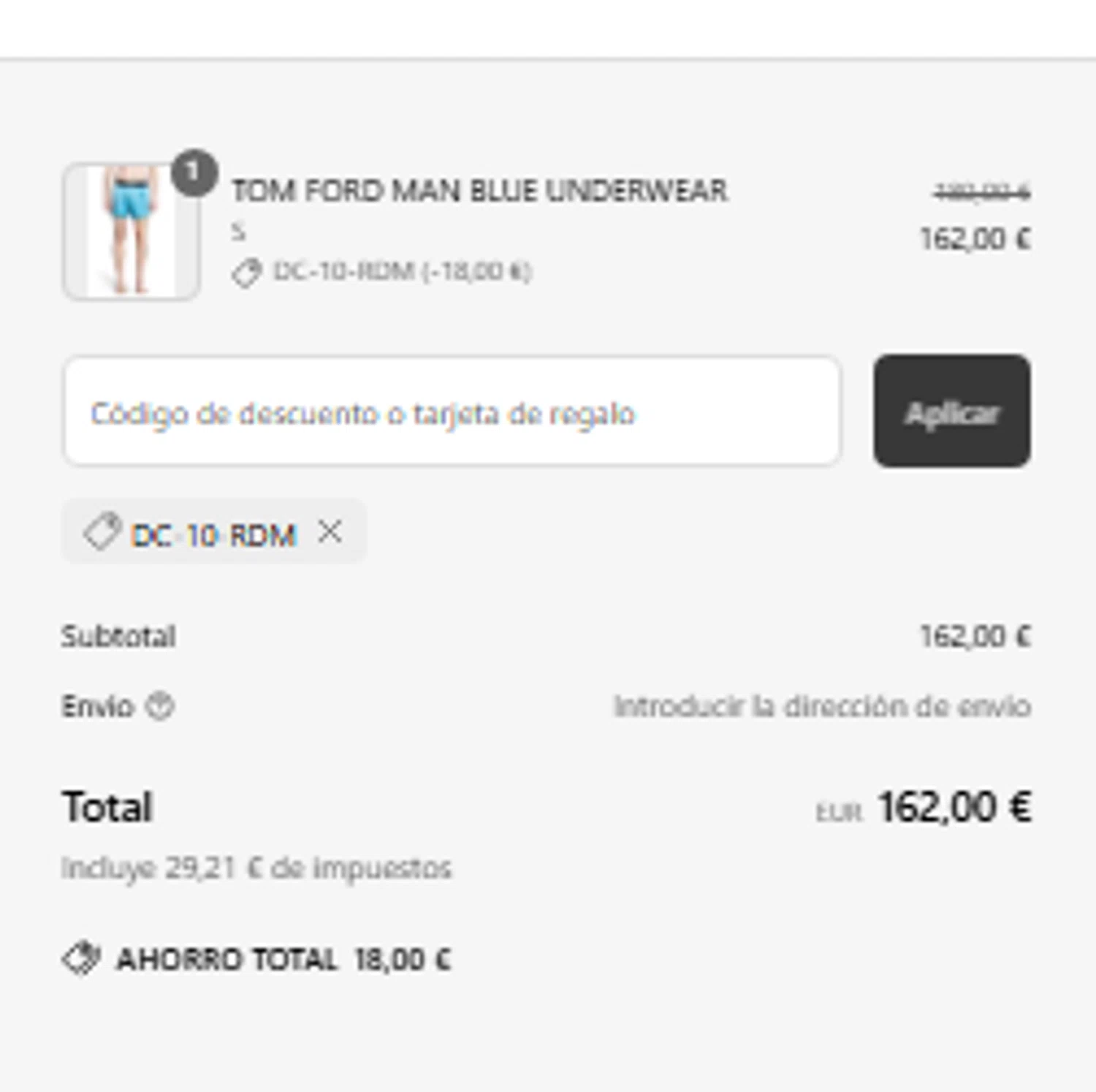 Antonioli discount code screenshot showing code DC-10-RDM applied at Antonioli checkout page. Uploaded by SimplyCodes community member Toundjiale on Mar 19, 2025