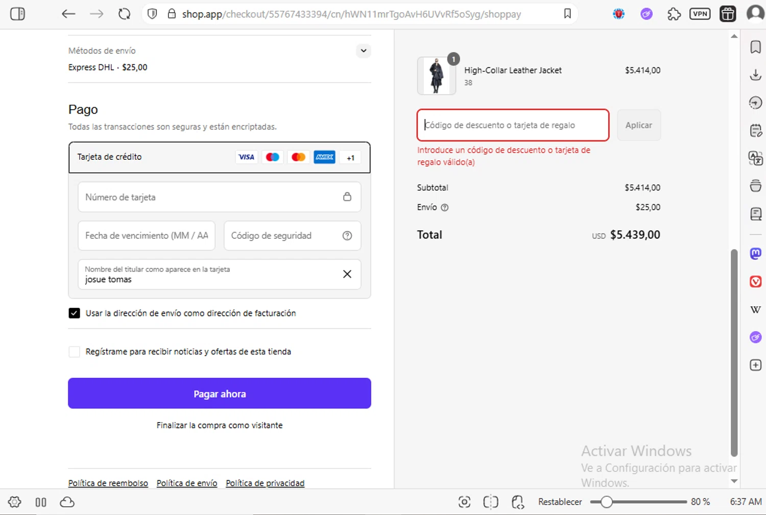 Antonioli discount code screenshot showing code GNX10 applied at Antonioli checkout page. Uploaded by SimplyCodes community member luissilva2 on Jul 25, 2025