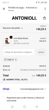 Cab-15 coupon verification screenshot