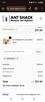 XMAS2019 coupon verification screenshot