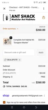 DEALSPOTR coupon verification screenshot