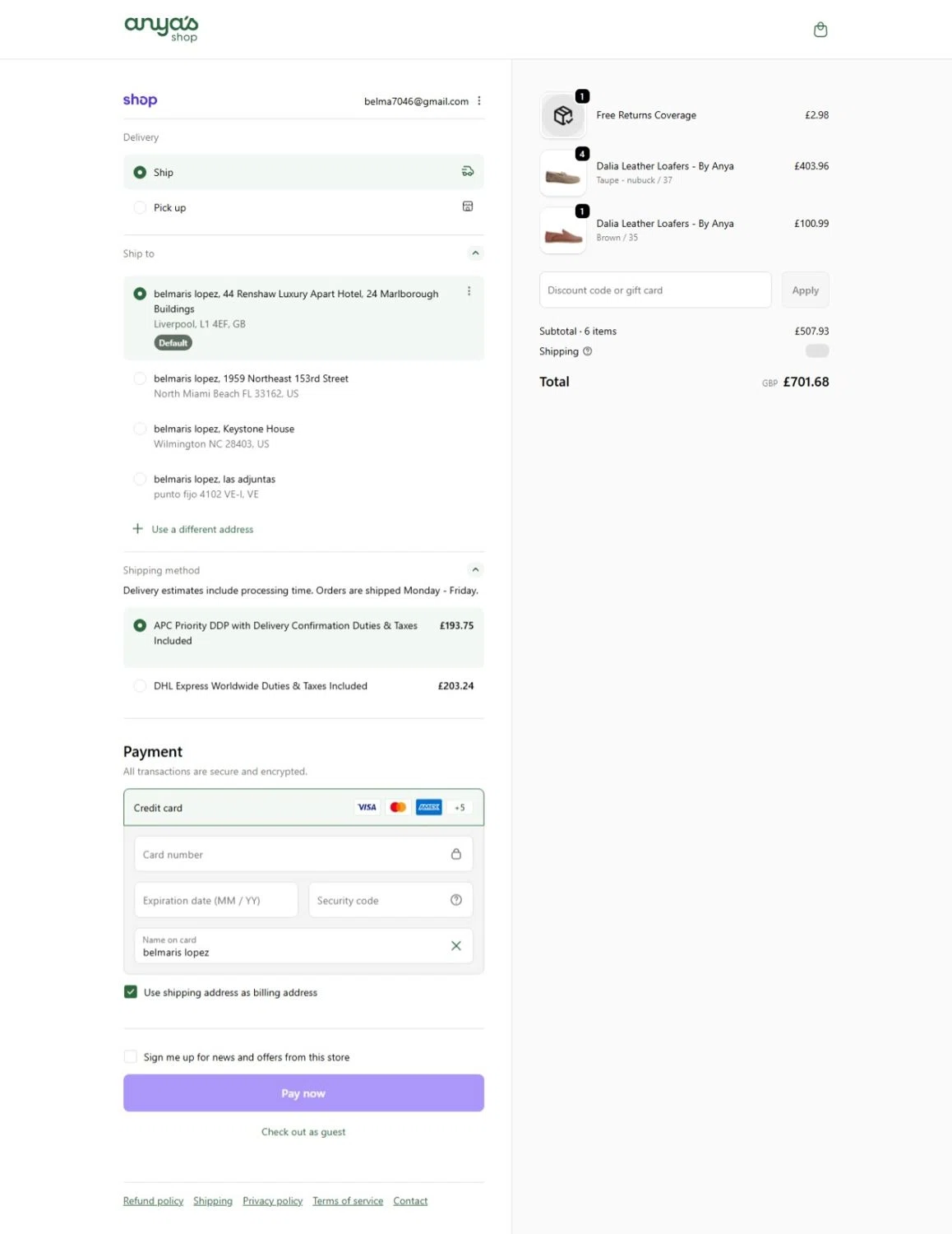 Anya's Shop discount code screenshot showing code ASHOPSMS applied at Anya's Shop checkout page. Uploaded by SimplyCodes community member belma123 on Feb 17, 2026