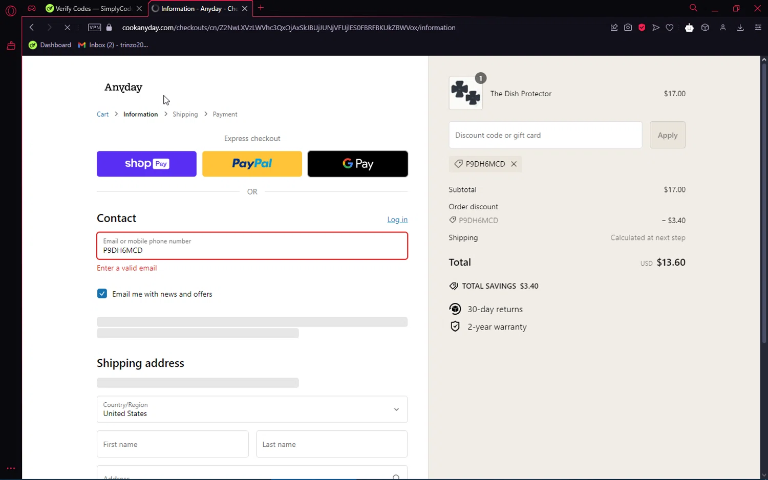 where to use Wallpaper Direct promo code box