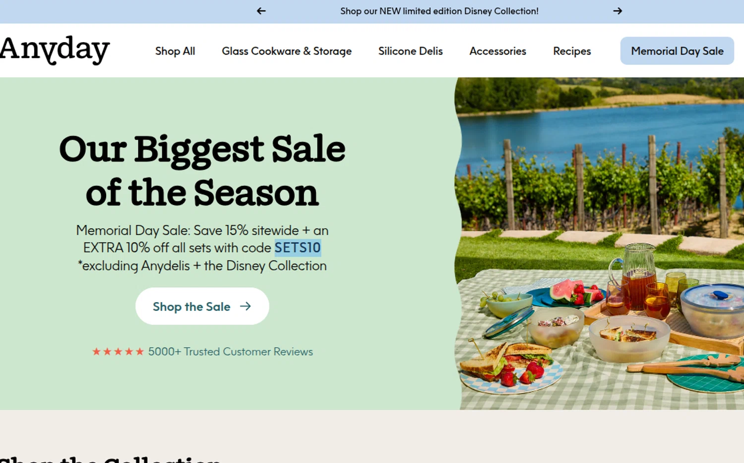 Anyday promo code screenshot showing code SETS10 applied at Anyday checkout page. Uploaded by SimplyCodes community member reimalave10 on May 22, 2026