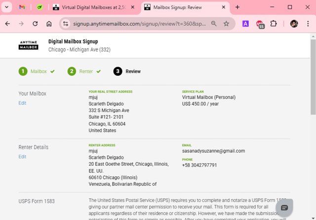 Anytime Mailbox checkout page showing Anytime Mailbox promo code box | Screenshot taken by SimplyCodes community member on Feb 18, 2025