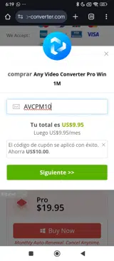 AVCPM10 coupon verification screenshot