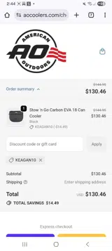 Keagan10 coupon verification screenshot