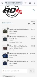 DAMIACOLE coupon verification screenshot