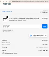Aoodor coupon verification screenshot
