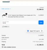 Aoodor coupon verification screenshot